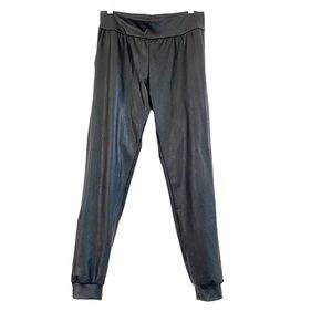 Commando Joggers Black Faux Leather Medium